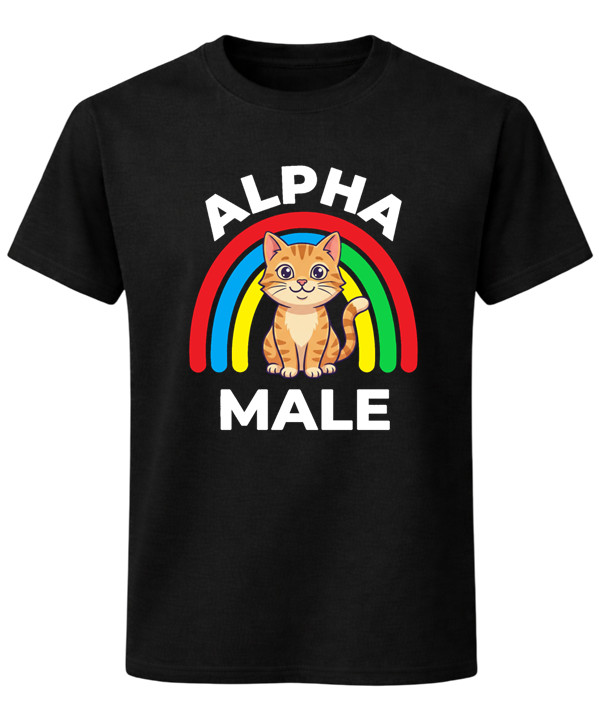Alpha Male T-Shirt Cute Cat Unisex Top Kitten Gay Pride Proud Gift Tee