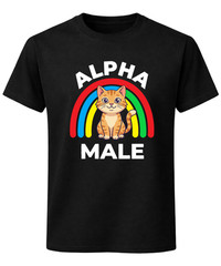 Alpha Male T-Shirt Cute Cat Unisex Top Kitten Gay Pride Proud Gift Tee