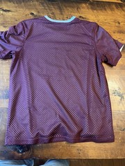 CHAMPION Vintage Double Dry Reversible Mesh Shirt Mens Sz LARGE Maroon Grey
