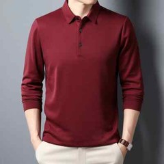 Men’s Long Sleeve Polo Shirt Business Casual Anti-Wrinkle Top Summer Spring