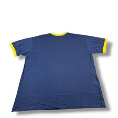 VTG Nike NWT 2003 Navy/Yellow Embroidered Logo Ringer Swoosh T-Shirt Mens L Rare