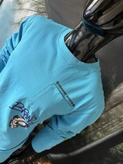 Chrome Hearts Long Sleeve Blue Matty Boy Cotton Tee Size Large “Brain Stain”