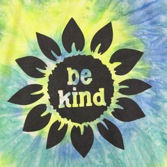 Suna Platinum Be Kind Sunflower Tie Dye T-Shirt Mens 2XL Blue Yellow Green Tee