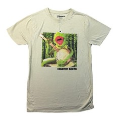 The Muppets Shirt Men’s Medium Beige Disney Kermit Banjo Country Roots Casual