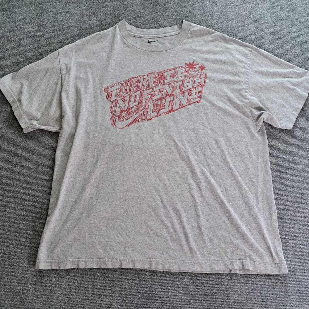 Nike T Shirt Mens Size 2XL Gray There Is No Finish Line Graphic Tee