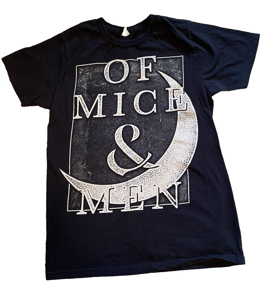 Of Mice and Men T-shirt Medium Metal Rock Band Crescent Moon Logo Black emo