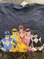 NWT Men’s Mighty Morphin Power Rangers Graphic T Shirt Navy Size S