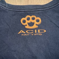 VTG ACID CIGARS PROMO TEE TOBACCO SMOKING FAT TIPS SZ XL ? 23.5×29 BIKER GRUNGE