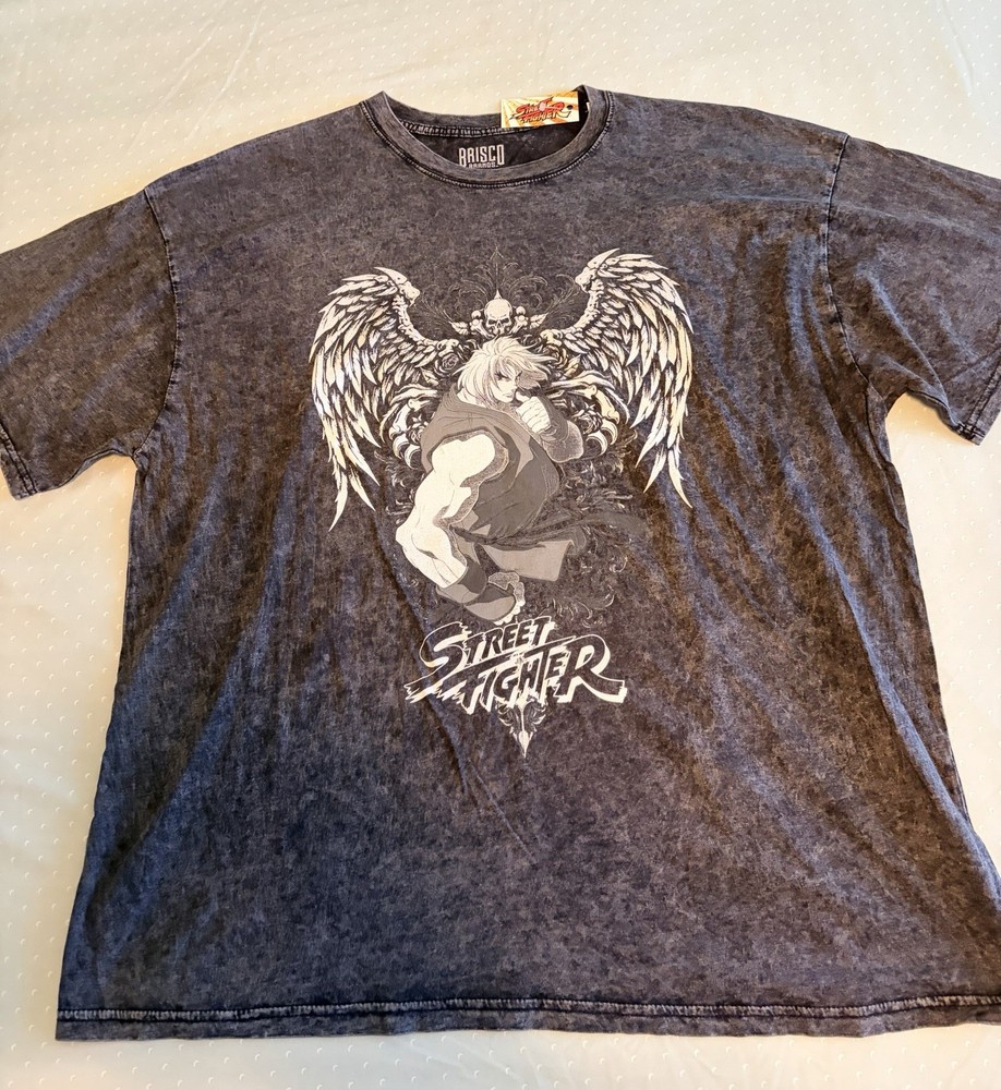 Street Fighter Ken Masters T Shirt 3XL Men’s Charcoal Black. Brand new with tag.