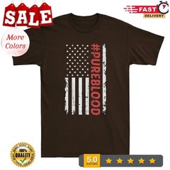 2025/Pure Blood Pureblood Shirt Unvaccinated Trend Meme USA Flag Vintage Men T-S