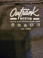 Outrank Black T-shirt Mens Medium Roses 19.5W X28L