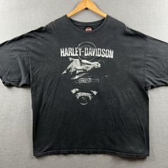 Vintage Harley Davidson Shirt Mens 3XL Black Pinup Girl Biker Eagle Double-Sided