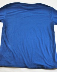 men’s pull-on shirt size medium blue with print short sleeve rayon spandex