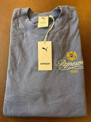 Puma Represent Blue Dusk Cotton Short Sleeve Graphic Shirt Size Extra Small