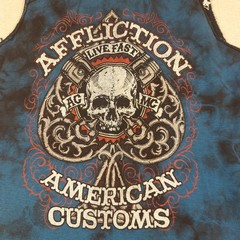 Men’s Affliction Reversible Sleeveless Tank Top Sz L Live Fast American Customs
