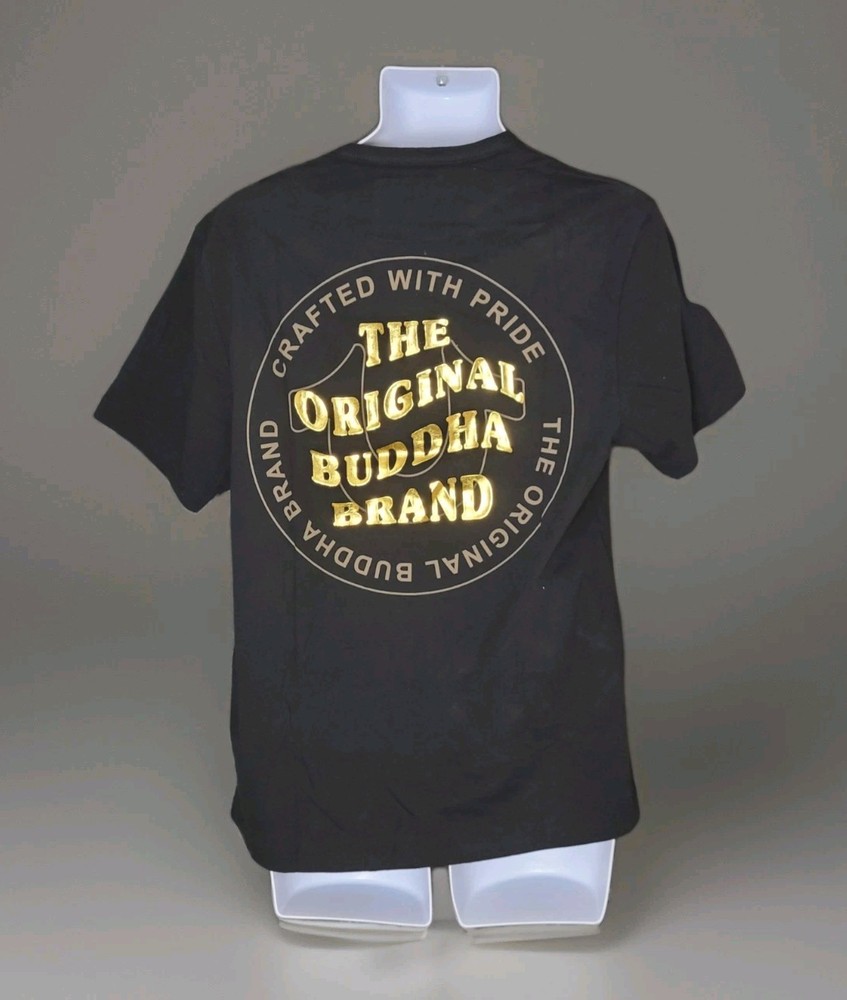 True Religion Men’s Wavy Buddha Brand Gold Foil Metallic T-Shirt Size Large NWT