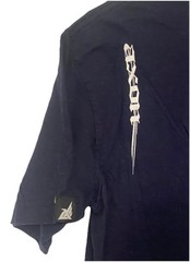 Y2K Tribal Tattoo Graphic T-shirt Mens M Navy Blue Gothic Grunge Punk Streetwear