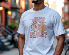 Just Peachy Shirt – Cute Retro Peach Graphic Tee for Women & Summer Outfit A452