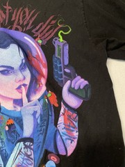 stay cold apparel Tshirt I know What You Did Space Girl Grafitty Size Large Blac