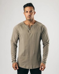 Zonbailon men’s long sleeve t-shirt solid color crew neck quick dry breathable