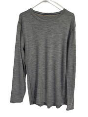 Meriwool XL Layers Mens Merino Wool Base Layer Top Charcoal Gray LS Shirt