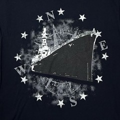 New Bayside America Navy T-Shirt Men’s Black Medium Directional Ship Midshipmen