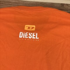 Diesel Denim Division T-shirt Mens Large Orange Logo Crewneck