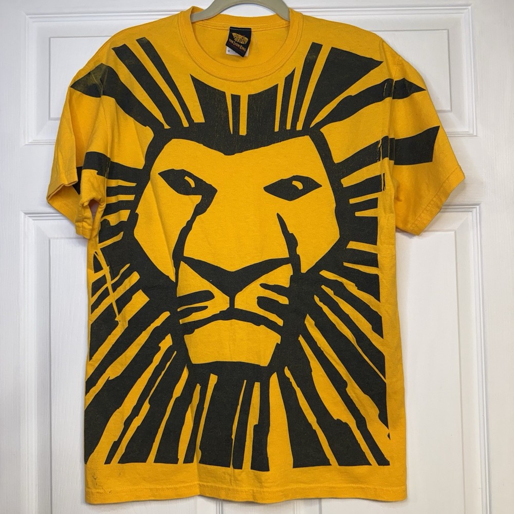 Disney Lion King Broadway Musical Simba Graphic Tee Shirt M Yellow
