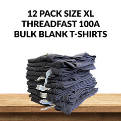 12 Pack Threadfast 100A XL Blank T-Shirt Soft Premium Bulk Lot