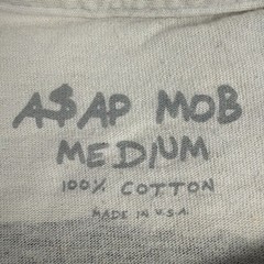Asap MOB too cozy tour LS shirt white Med RIP ASAP YAMS peanuts cartoon spoof