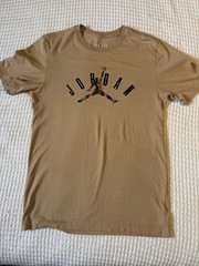 Jordan Jumpman Logo Graphic Print Crew Neck Short Sleeve T-Shirt Beige M