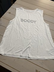 Mens Boody Tank Top Shirt Organic Eco Bamboo White Size Medium Workout Exercise