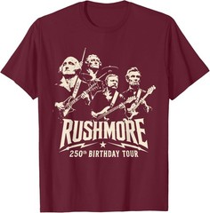 Funny Mount Rushmore 250th Birthday Tour Rockstar Graphic T-Shirt