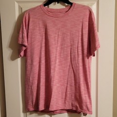 Hanes Ultimate X-Temp Men’s Pink Heathered Crew Neck Short Sleeve T-Shirt L