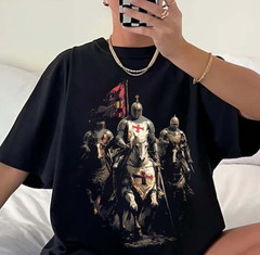 Vintage Knights Templar Shirt Christian T-Shirts For Men Crusader Warrior Tee