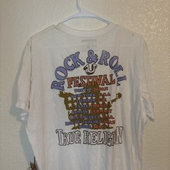 True Religion T Shirt Guitar Bald Eagle World Tour 1971 Rock & Roll Festival XL