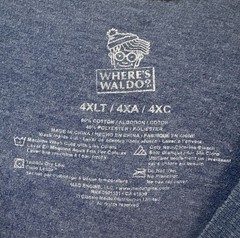 WHERE’S WALDO? Novelty T-Shirt Short Sleeves Blue Crew Neck Men’s 4XL