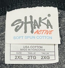 Shaka Men’s Active Cotton Crew Neck Baseball Sleeve T-shirt 2XL