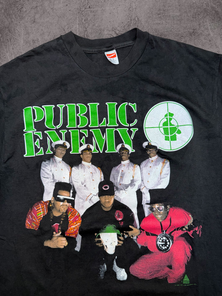 Vintage 90s Public Enemy Apocolypse 1991 Rap Tee Shirt Black XL Def Jam Rare