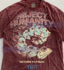 Reject Humanity Return To Frog Evolution Comfort Tee Meme Funny