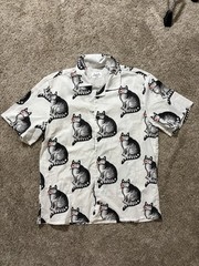 Vtg B Kliban Cat Red Kiss Handmade Button Down Shirt