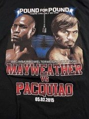 Alstyle Shirt Mens Large Black Mayweather Pacquiao 2015 Fight Graphic Tee Boxing