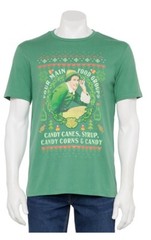 ELF WILL FARREL CHRISTMAS Four Food Groups T-Shirt MENS LARGE Holiday Movie