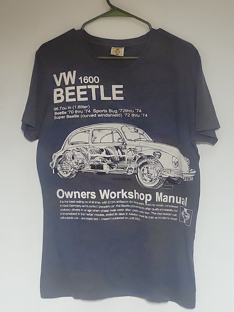 VW Beetle Volkswagen Haynes Owners Workshop Manual Tshirt Size L
