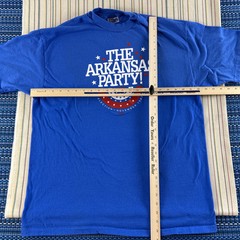 VTG The Arkansas Party Shirt Mens XL Blue Hanes 1992 Election Bill Clinton #8281