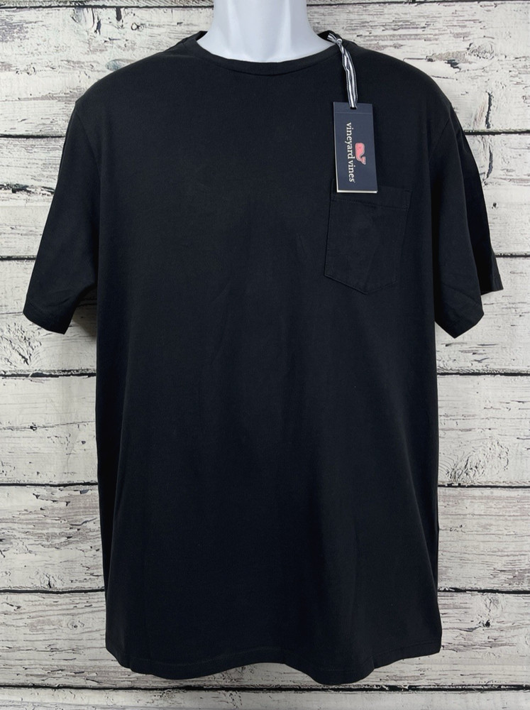 Men’s Vineyard Vines Black T-Shirt with Pocket Size Large (L) – New With Tags