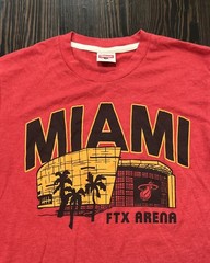 Homage Miami Heat T Shirt Men’s Small Red Polyester Cotton Rayon