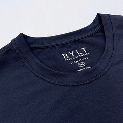 BYLT Premium Basics Shirt Mens 2XL Navy Blue Crewneck Split Hem Stretch Athletic