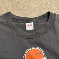 Vintage Cleveland Browns Shirt Mens Large Black 90s Flintstones NFL Cartoon RARE