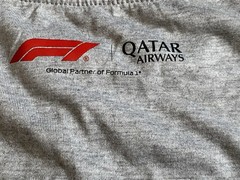 F1 QATAR AIRWAYS SHIRT Mens L LARGE Oversized Long Sleeve Grey Top Formula 1